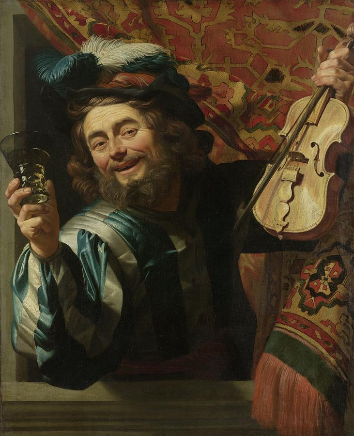 The Merry Fiddler, 1623 Painting by Vincent Monozlay
