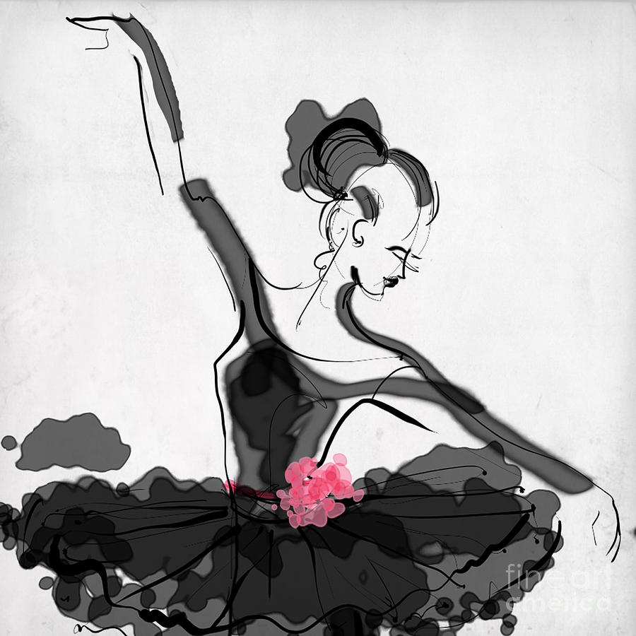Black And White Drawing - The Met Dancer by MGL Meiklejohn Graphics Licensing