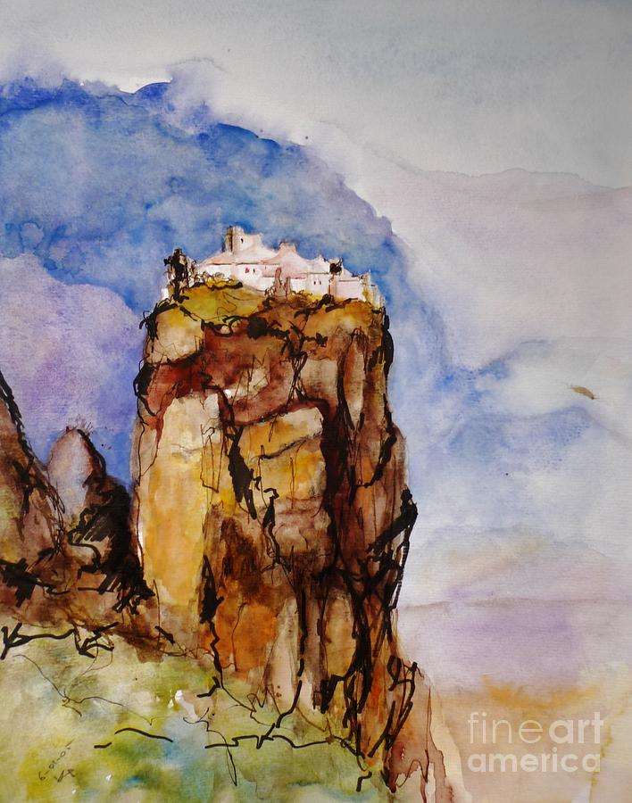 The Meteora Monastery Painting by Karina Plachetka