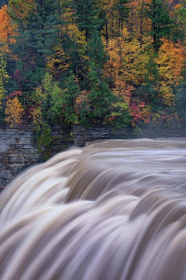 Fall Photograph - The Middle Falls by Rick Berk