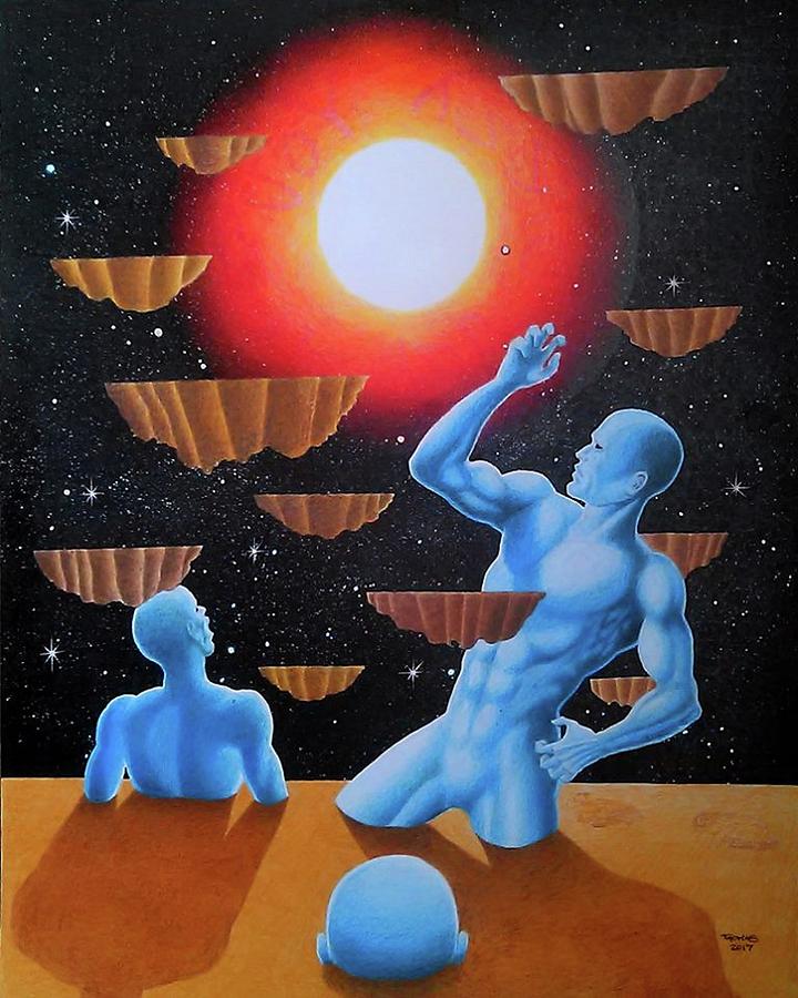Surrealism Drawing - The Midnight Sun by Jay Thomas II