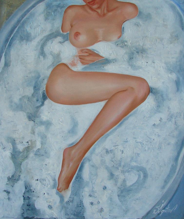 Oil Painting - The milk bath by Sergey Ignatenko Oil Painting - The milk bath by Sergey Ignatenko