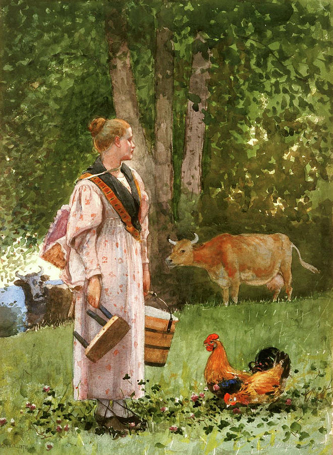The Milk Maid by Winslow Homer 1878 Painting by Movie Poster Prints