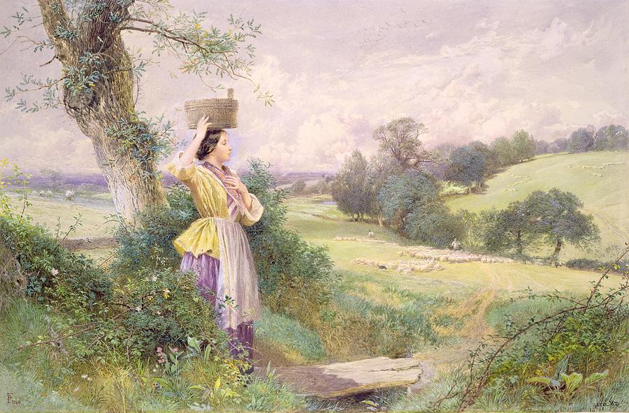 The Milkmaid Painting by Myles Birket Foster