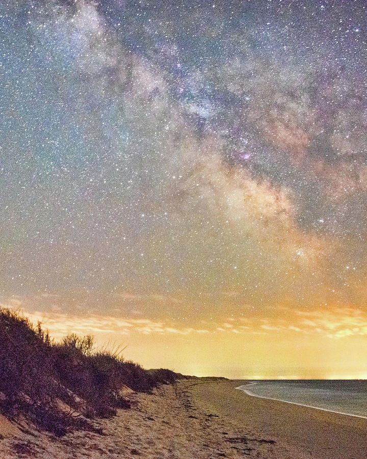 The Milky Way Over Herring Cove beach Photograph by Karen Regan