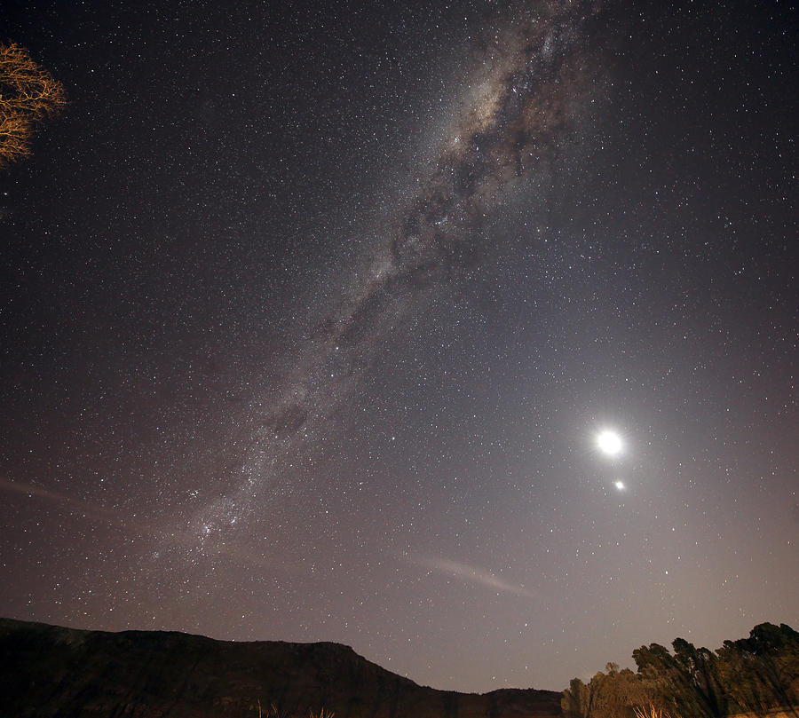 The Milky Way, The Moon And Venus Photograph by Luis Argerich - Pixels