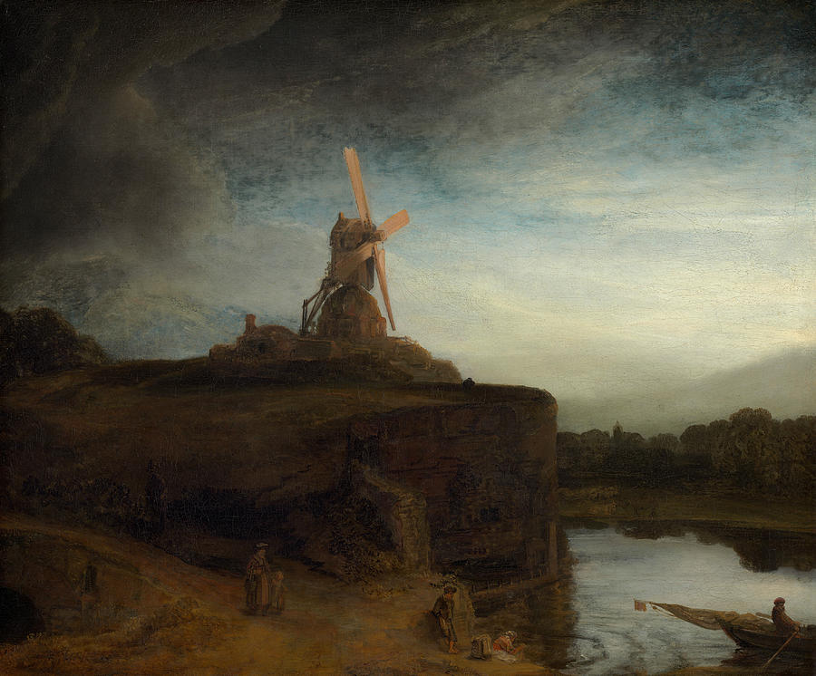 Rembrandt Painting - The Mill by Rembrandt