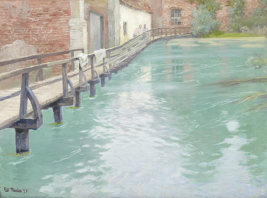 The Mills at Montreuil-sur-Mer, Normandy Painting by Frits Thaulow