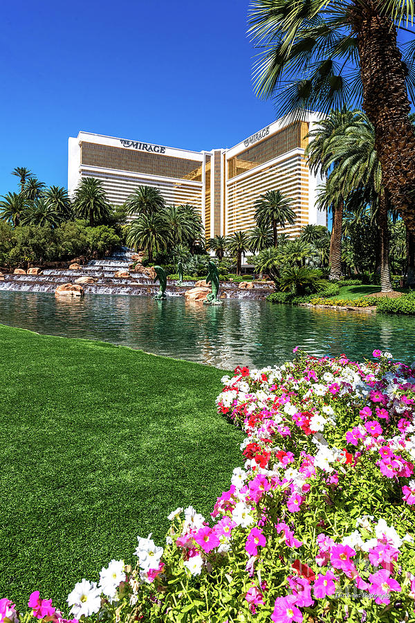 The Mirage Casino Lagoon and Flower Bed Photograph by Aloha Art