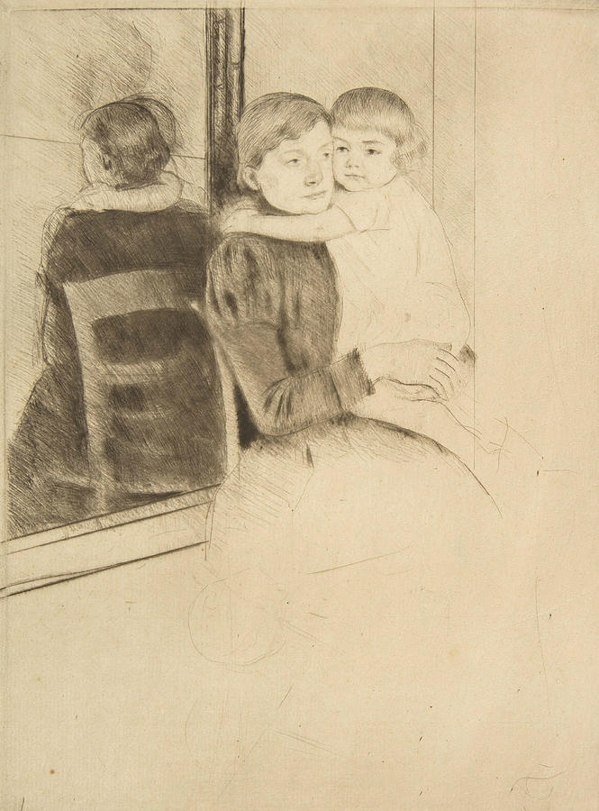 The Mirror Relief by Mary Cassatt