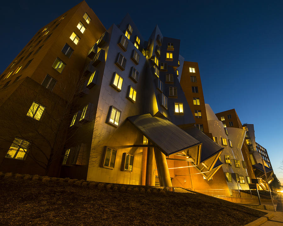 The MIT Stata Center at Night Kendall Square Cambirdge MA Moon Photograph by Toby McGuire