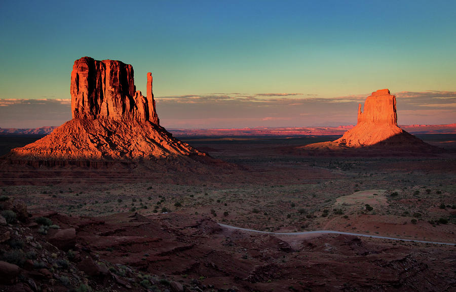 The Mittens at Dusk in Monument Valley Photograph by Carolyn Derstine