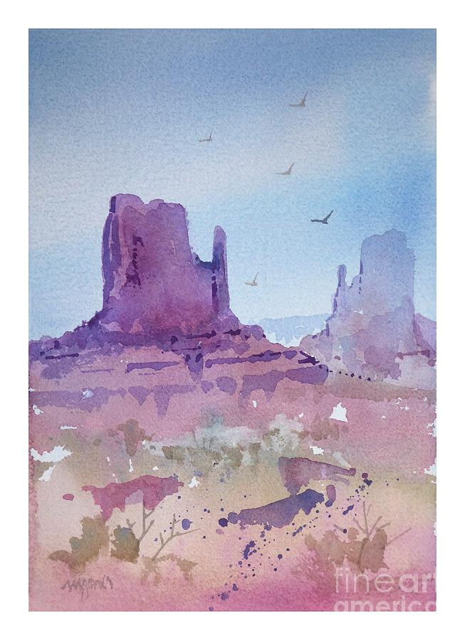 The Mittens at Monument Valley Painting by Micheal Jones