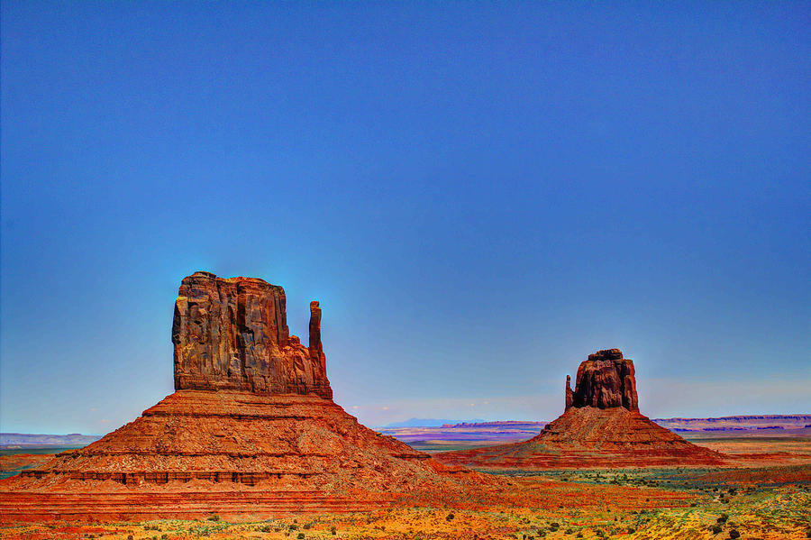 The Mittens at Monument Valley Navaho Tribal Park Photograph by Roger Passman