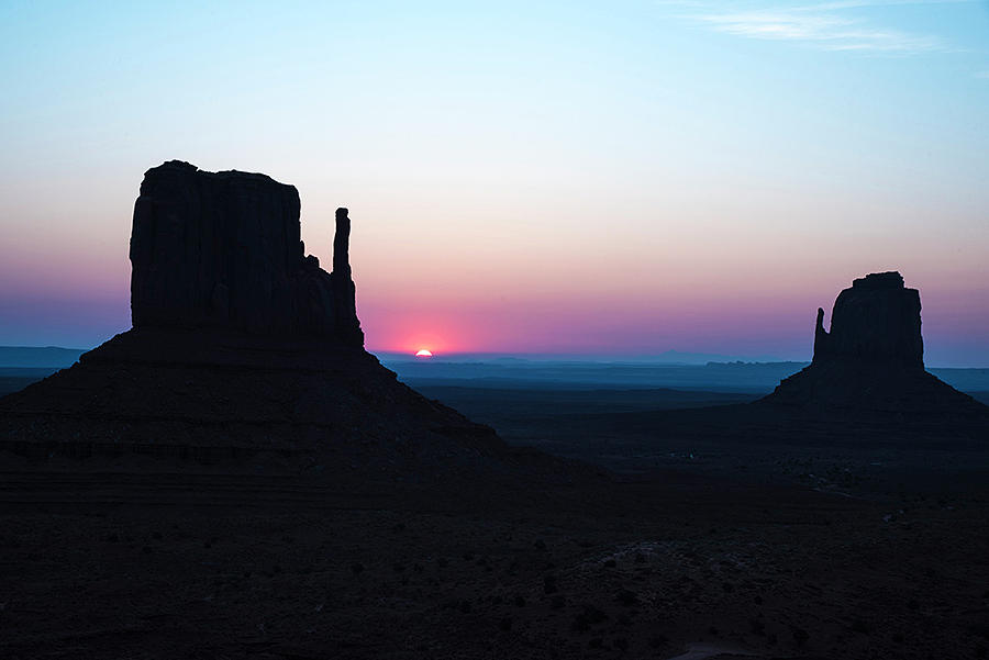 The Mittens at Monument Valley Sunrise Photograph by Dave Dilli