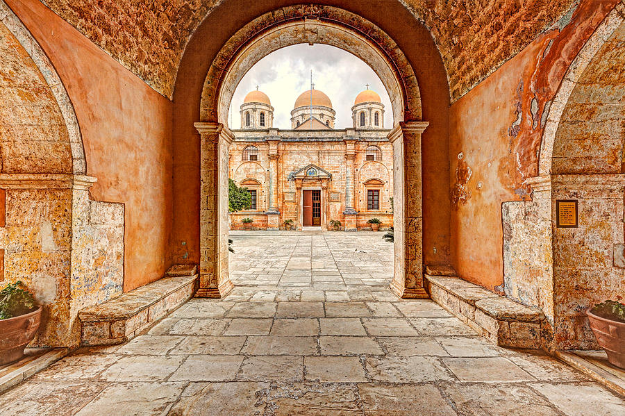 The Monastery of Agia Triada Tsagarolon in Crete - Greece Photograph by Constantinos Iliopoulos