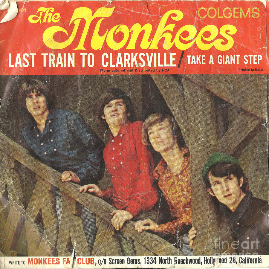 Monkey Photograph - The Monkees Last Train to Clarksville 45 Sleeve by Edward Fielding