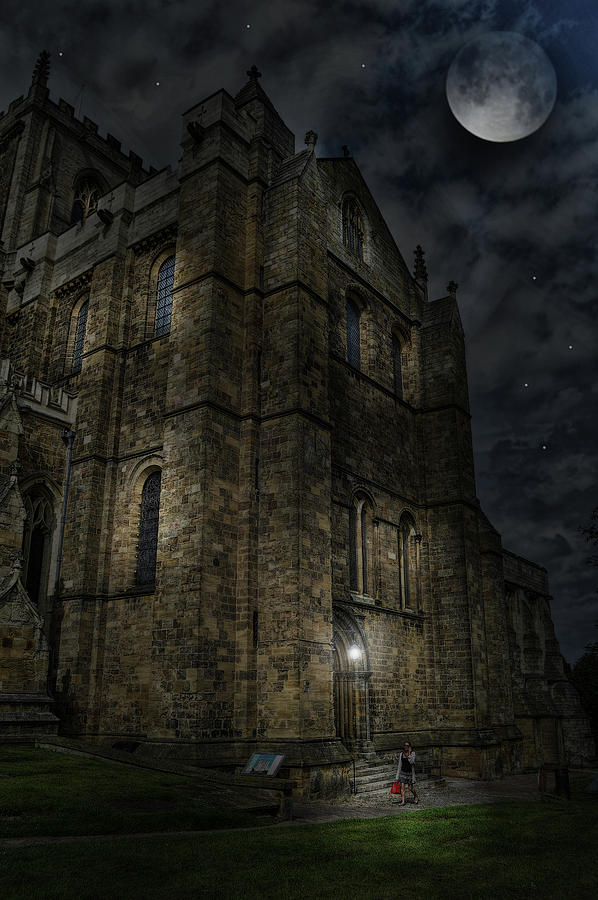 The Moon And Ripon Cathedral Mixed Media