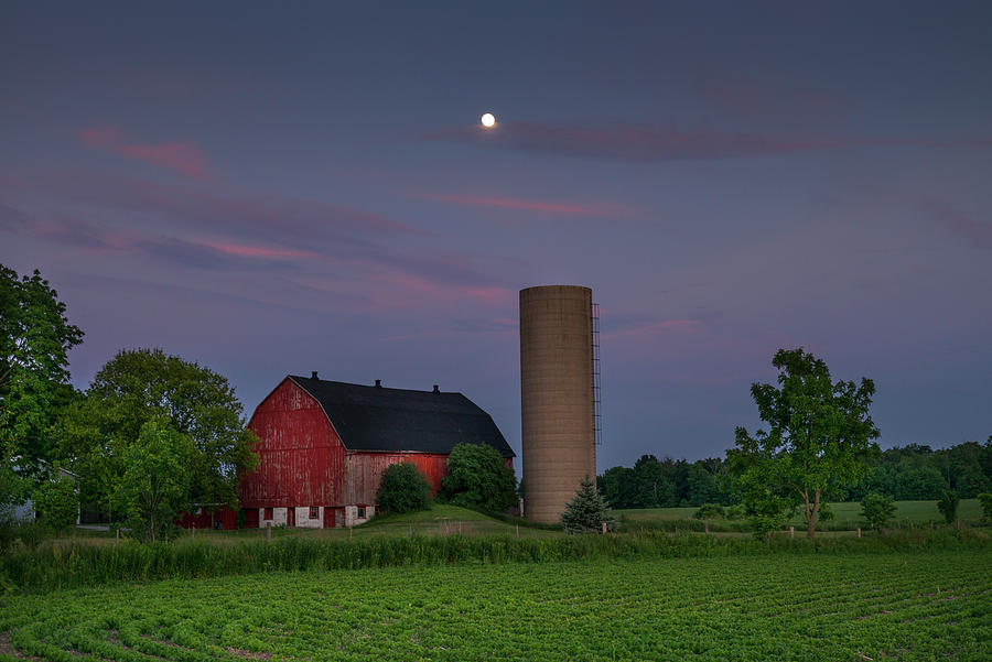 The Moon Over the Barn Photograph by Brent Buchner