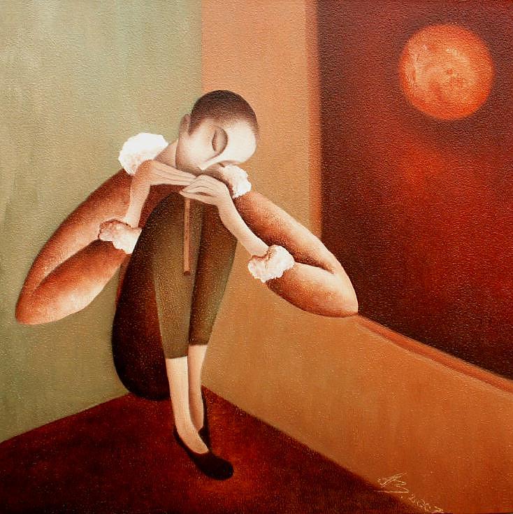 Pierrot Painting - The Moon Pierrot by Anita Burnaz Pierrot Painting - The Moon Pierrot by Anita Burnaz