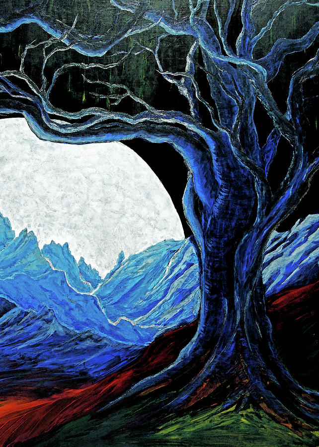 Moon Painting - The Moon Rose by Pam Ellis Moon Painting - The Moon Rose by Pam Ellis