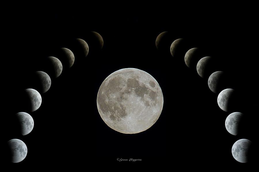 The Moons Many Phases Photograph by Steven Clipperton