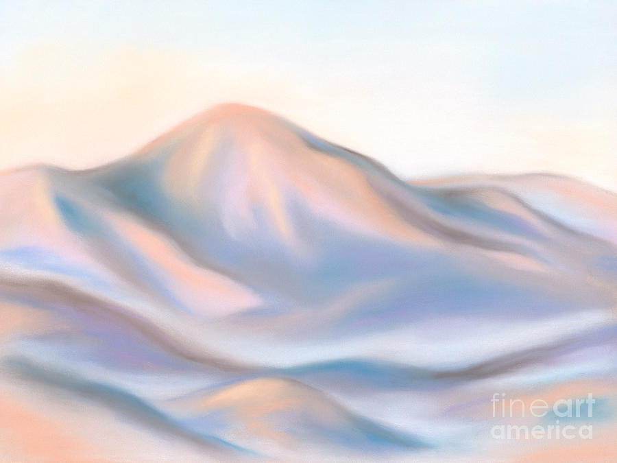 The Morning Sunlight Touches Mt. Pisgah Pastel by MM Anderson