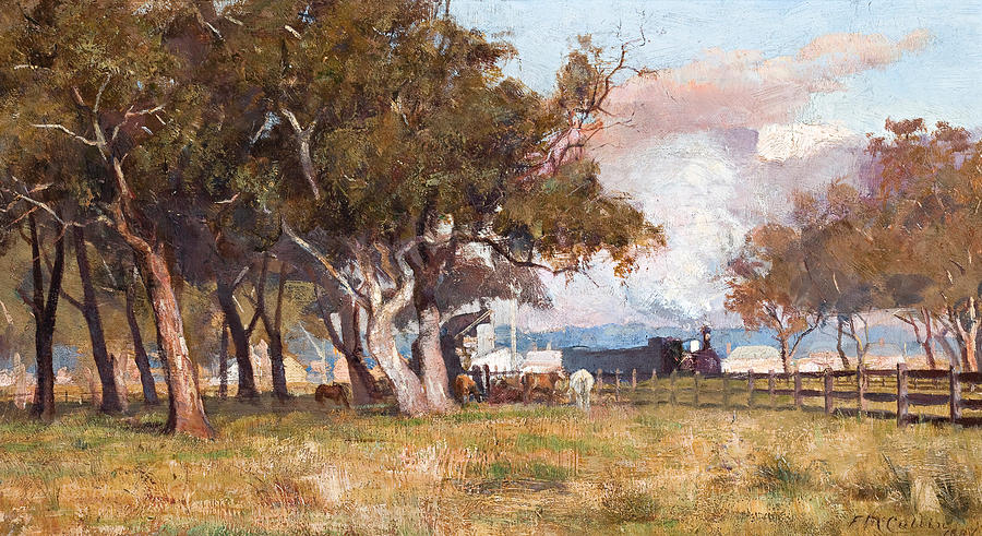 Frederick Mccubbin Painting - The Morning Train by Frederick Mccubbin Frederick Mccubbin Painting - The Morning Train by Frederick Mccubbin