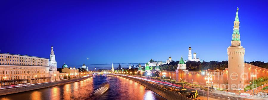Moskva River and Kremlin towers, Moscow Photograph by Delphimages Photo Creations