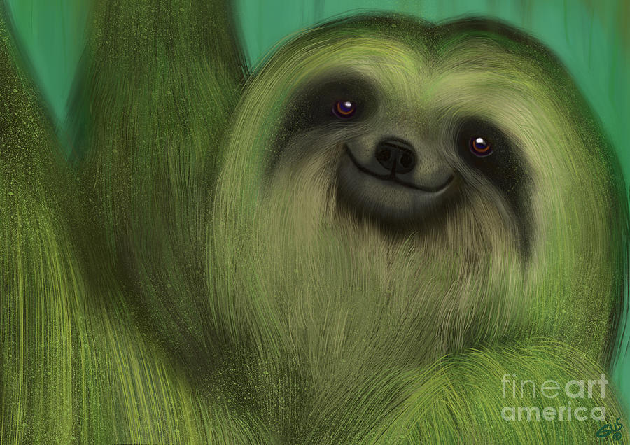 The Mossy Sloth Painting by Nick Gustafson
