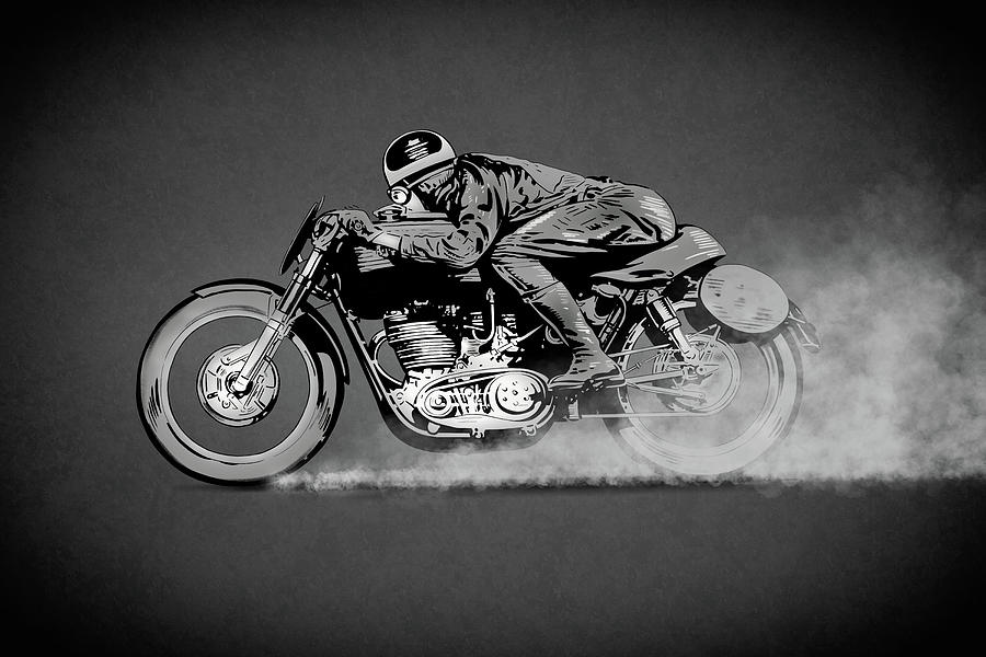Transportation Drawing - The Motorcycle Dust Devil by Mark Rogan