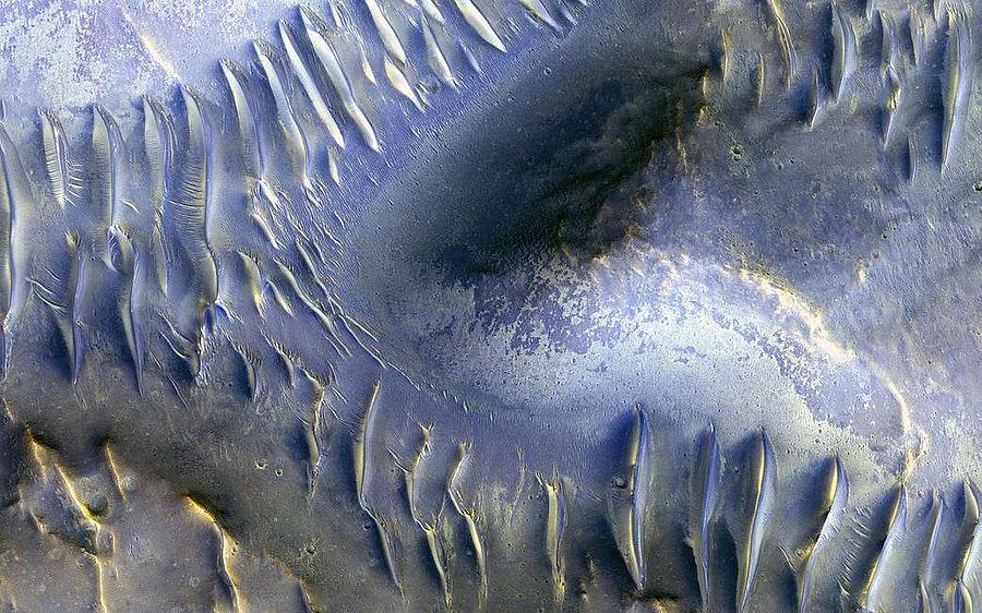The mound in the center of this Mars Reconnaissance Orbiter Painting by Celestial Images