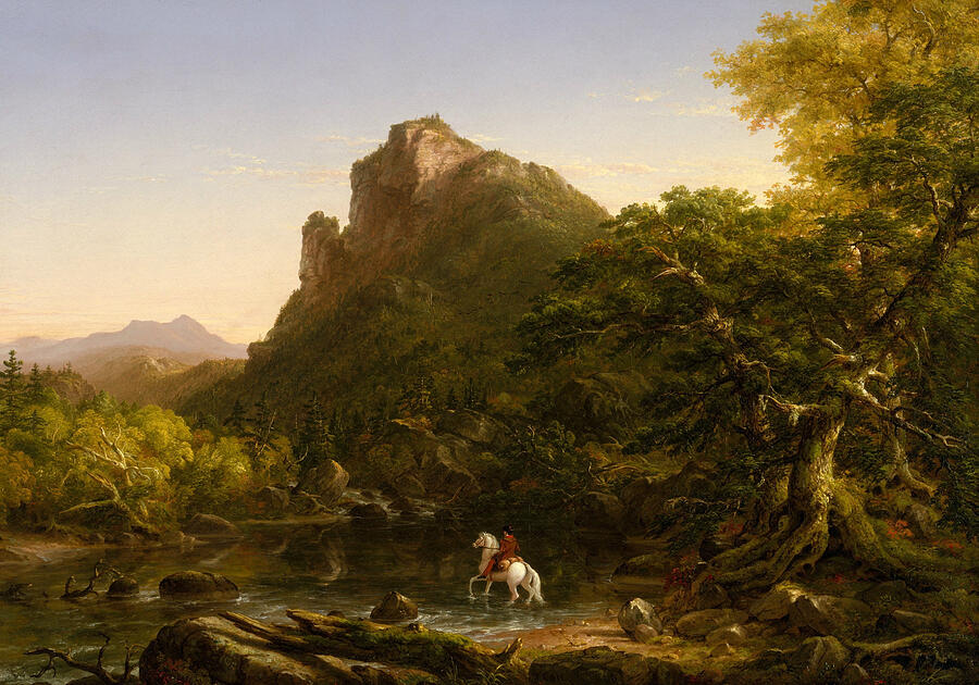 The Mountain Ford, from 1846 Painting by Thomas Cole