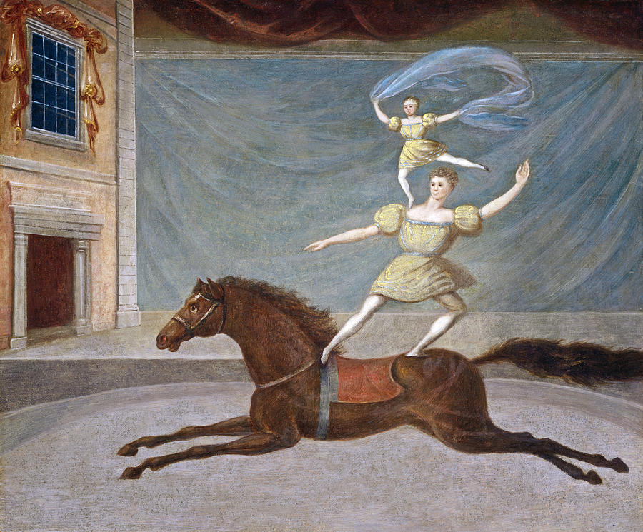 The Mounted Acrobats Painting by American 19th Century