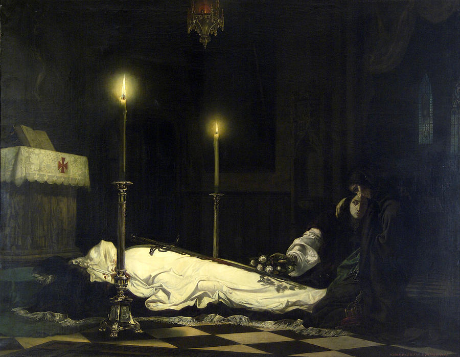 The Mourning of Laszlo Hunyadi Painting by Viktor Madarasz