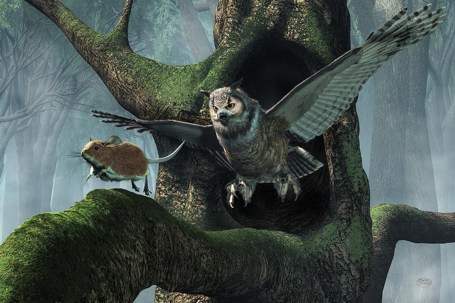 The Mouse and the The Owl Digital Art by Daniel Eskridge