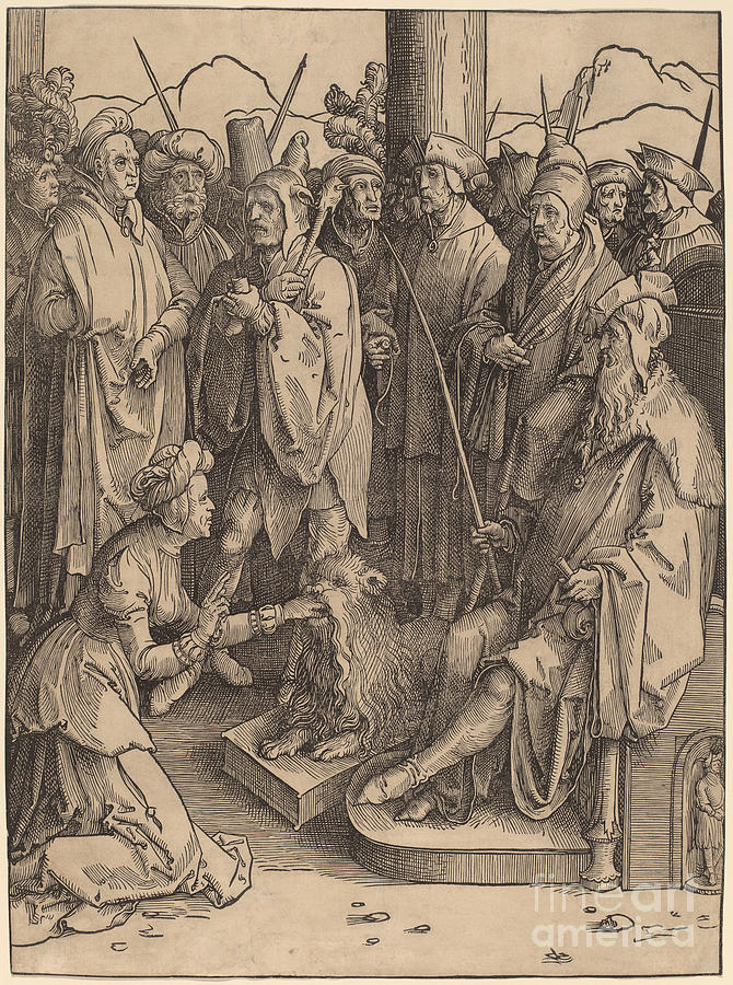 The Mouth Of Truth Drawing by Lucas Van Leyden