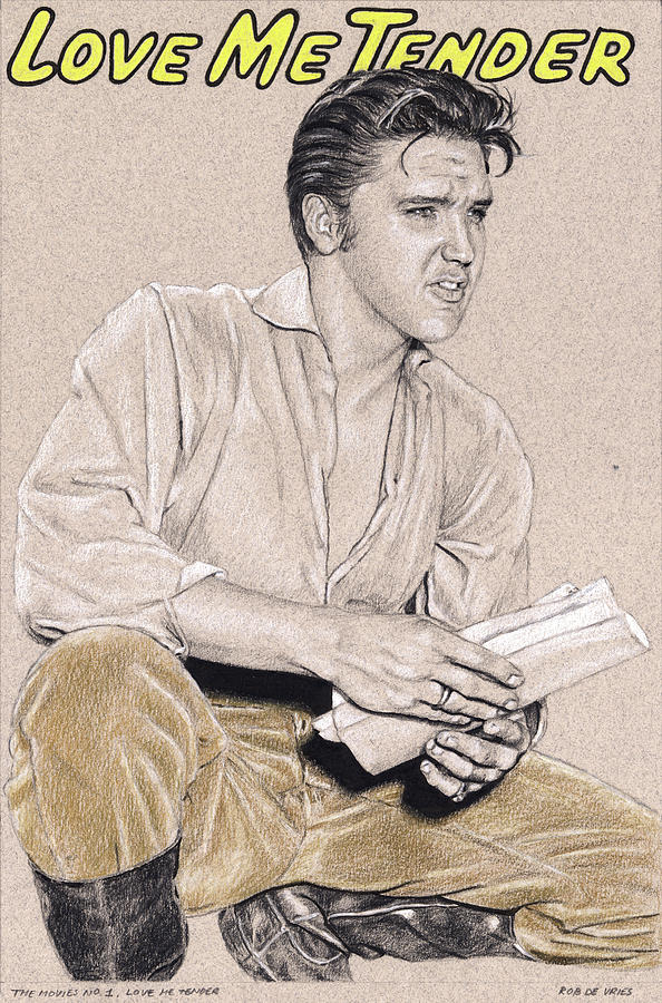 The Movies no.1, Love me Tender Drawing by Rob De Vries