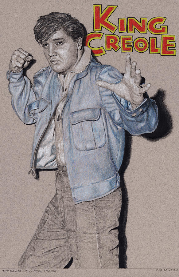 The Movies no.4, King Creole Drawing by Rob De Vries