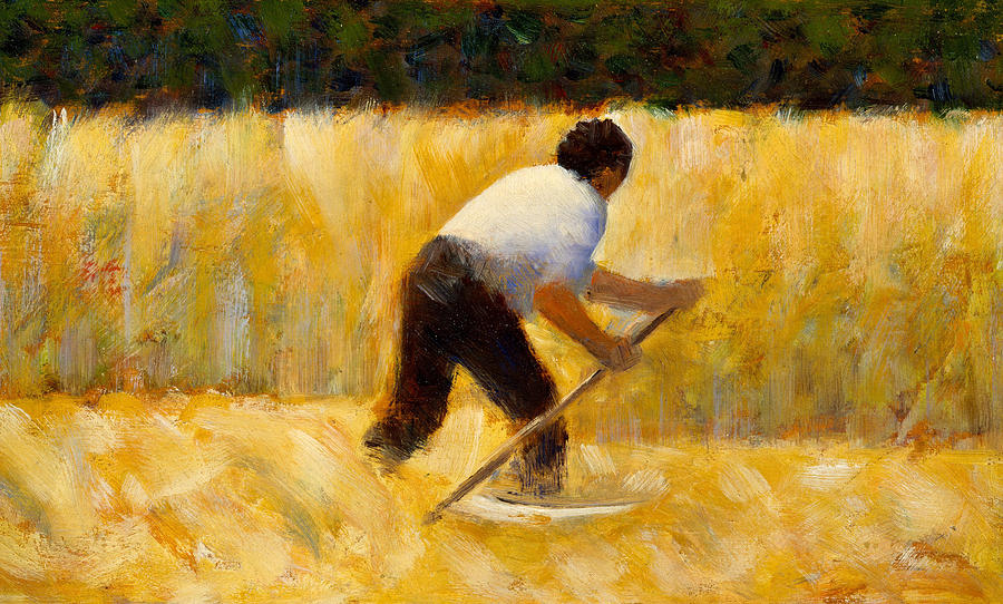 The Mower Painting by Georges Pierre Seurat
