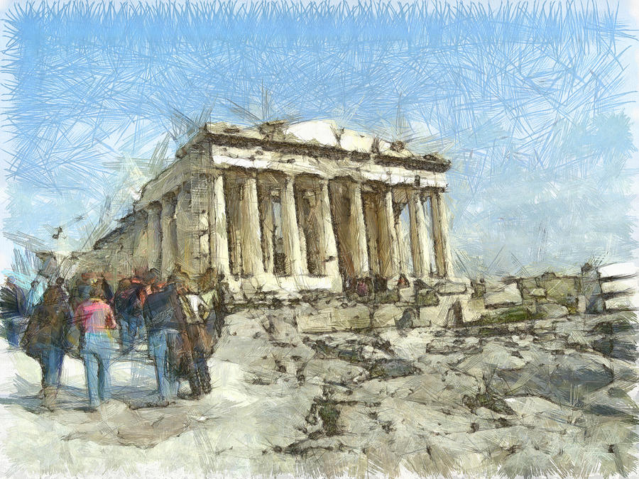 The much visited Acropolis Photograph by Ashish Agarwal