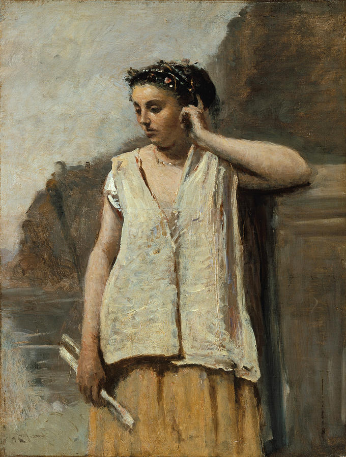 The Muse. History Painting by Jean-Baptiste-Camille Corot