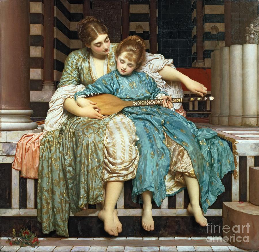 The Music Lesson Painting by Frederic Leighton