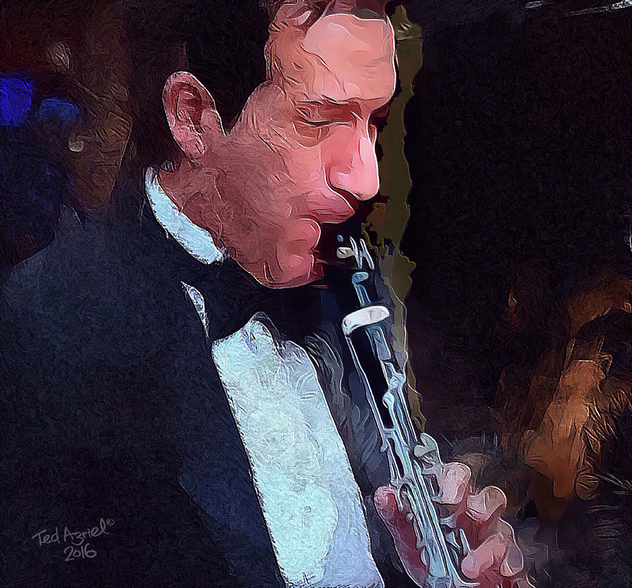 Impressionism Painting -  The Musician by Ted Azriel