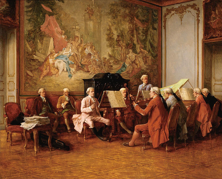 The Musicians Painting by Eugene Fichel