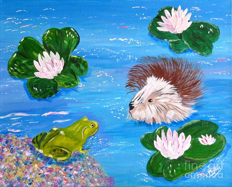 The Muskrat and The Frog Painting by Phyllis Kaltenbach