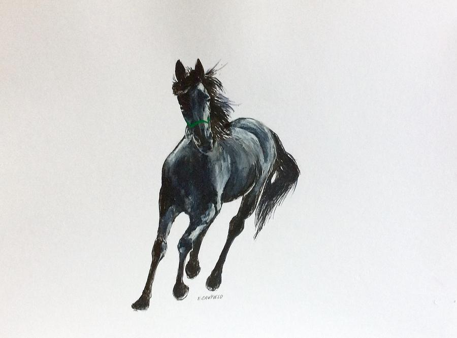 Horse Painting - The Mustang by Ellen Canfield
