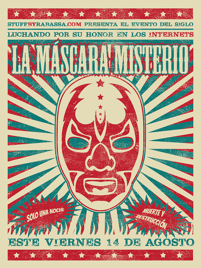 Vintage Drawing - The Mysterious Mask by Richard Rabassa