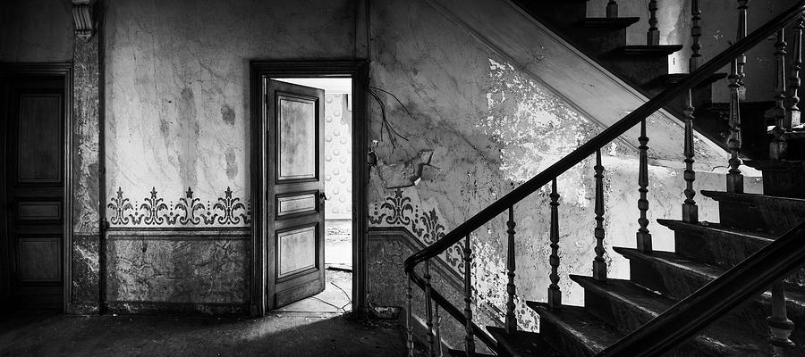 The mystery room - urban decay BW Photograph by Dirk Ercken