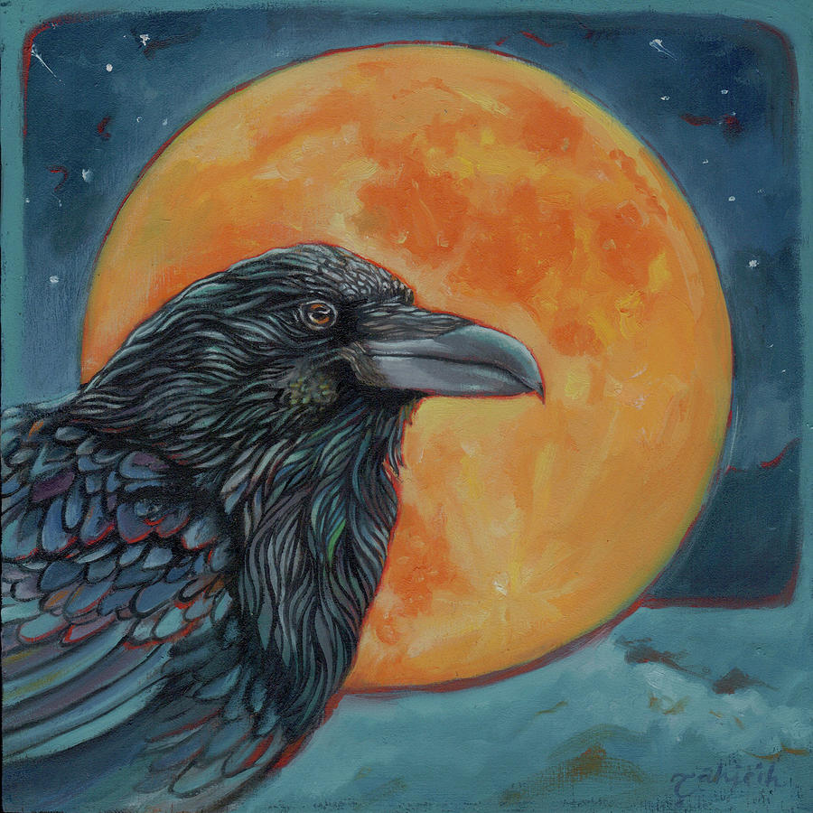 Crow Painting - The Mystic by Tahirih Goffic